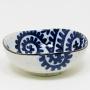 Japonsk porcelnov miska 12 cm - modro-bl